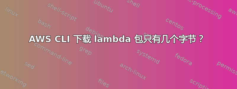 AWS CLI 下载 lambda 包只有几个字节？