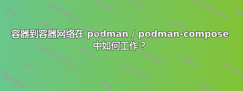 容器到容器网络在 podman / podman-compose 中如何工作？