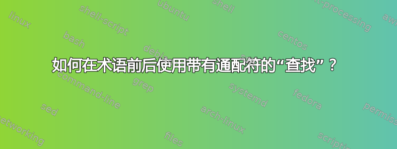 如何在术语前后使用带有通配符的“查找”？