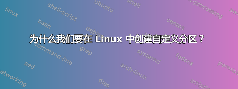 为什么我们要在 Linux 中创建自定义分区？