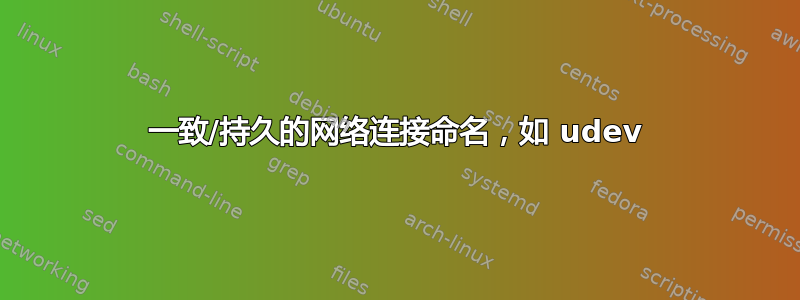 一致/持久的网络连接命名，如 udev