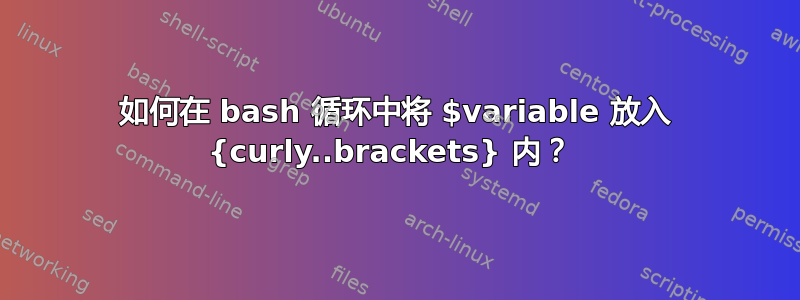 如何在 bash 循环中将 $variable 放入 {curly..brackets} 内？ 