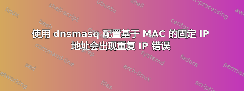 使用 dnsmasq 配置基于 MAC 的固定 IP 地址会出现重复 IP 错误