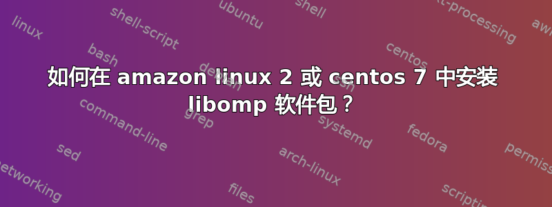 如何在 amazon linux 2 或 centos 7 中安装 libomp 软件包？