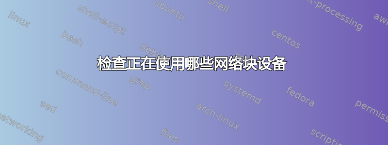 检查正在使用哪些网络块设备