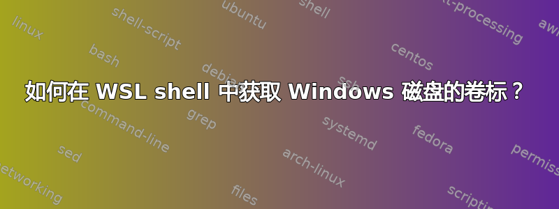 如何在 WSL shell 中获取 Windows 磁盘的卷标？