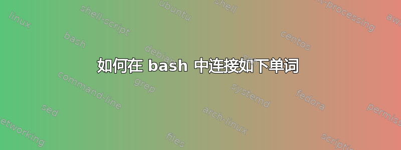 如何在 bash 中连接如下单词