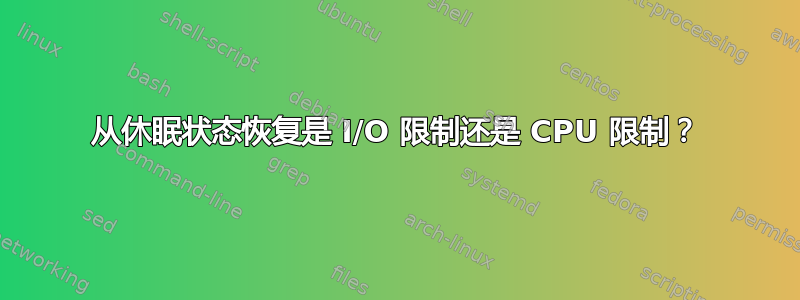 从休眠状态恢复是 I/O 限制还是 CPU 限制？