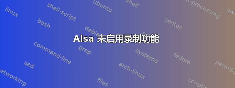 Alsa 未启用录制功能