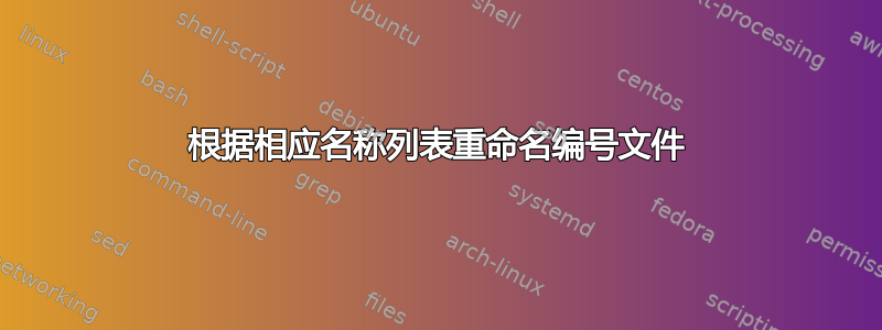 根据相应名称列表重命名编号文件