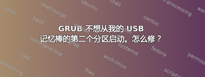 GRUB 不想从我的 USB 记忆棒的第二个分区启动。怎么修？