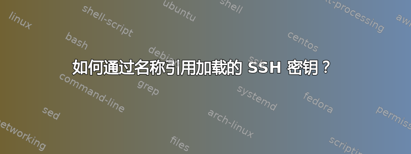 如何通过名称引用加载的 SSH 密钥？