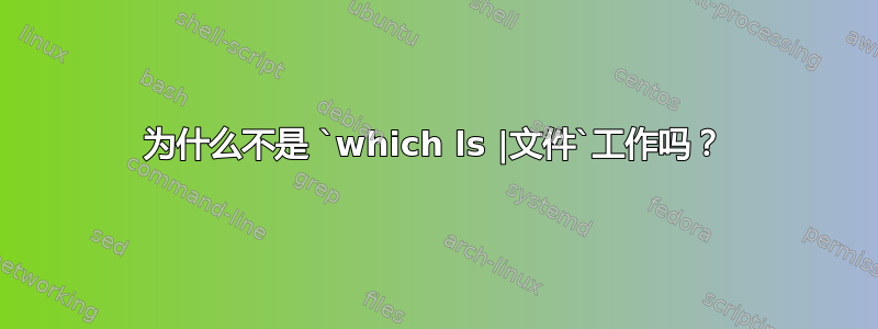 为什么不是 `which ls |文件`工作吗？