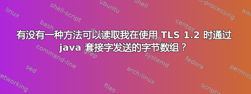 有没有一种方法可以读取我在使用 TLS 1.2 时通过 java 套接字发送的字节数组？