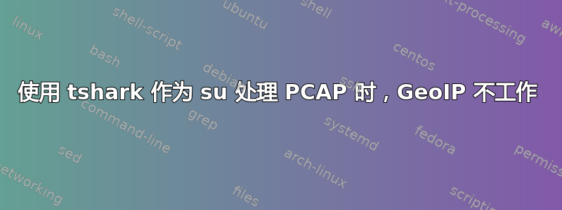 使用 tshark 作为 su 处理 PCAP 时，GeoIP 不工作