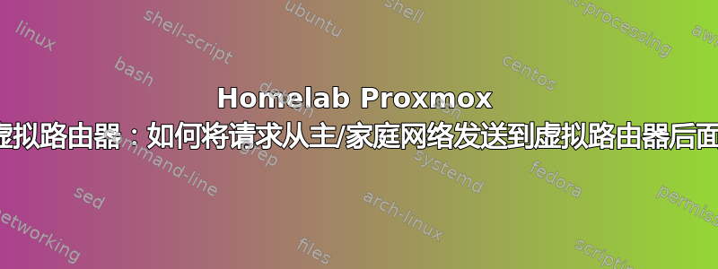 Homelab Proxmox VM中的虚拟路由器：如何将请求从主/家庭网络发送到虚拟路由器后面的VM？