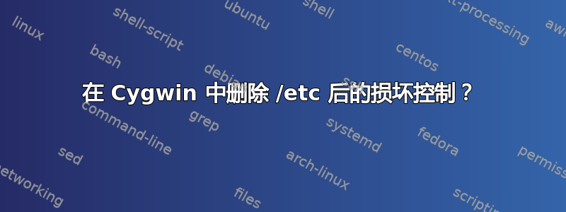 在 Cygwin 中删除 /etc 后的损坏控制？