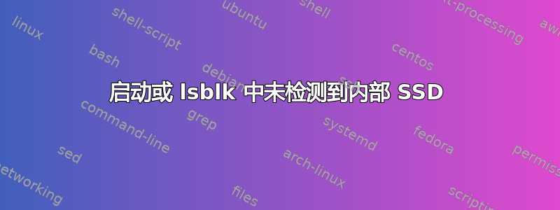 启动或 lsblk 中未检测到内部 SSD