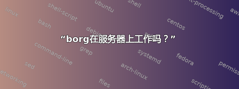 “borg在服务器上工作吗？”