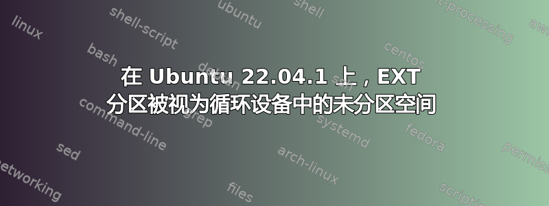 在 Ubuntu 22.04.1 上，EXT 分区被视为循环设备中的未分区空间