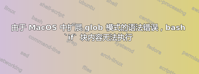 由于 MacOS 中扩展 glob 模式的语法错误，bash `if` 块内容无法执行