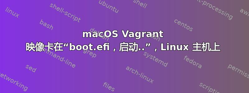 macOS Vagrant 映像卡在“boot.efi，启动..”，Linux 主机上