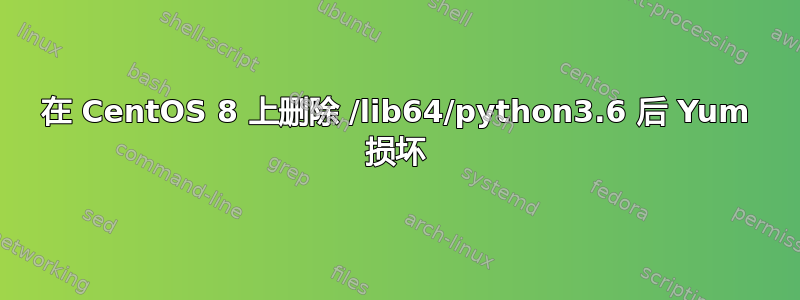 在 CentOS 8 上删除 /lib64/python3.6 后 Yum 损坏