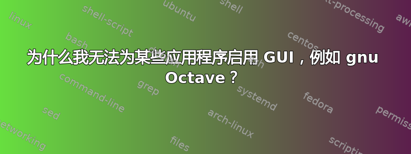 为什么我无法为某些应用程序启用 GUI，例如 gnu Octave？