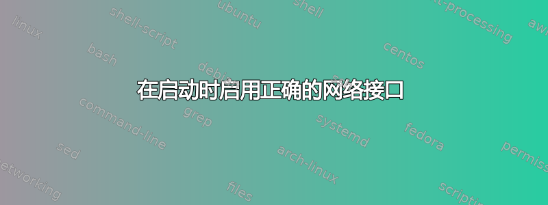 在启动时启用正确的网络接口