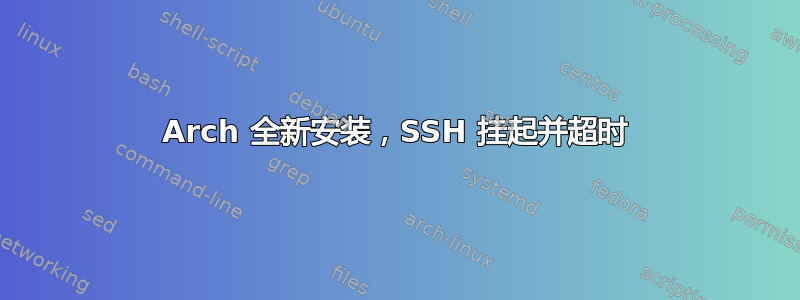 Arch 全新安装，SSH 挂起并超时