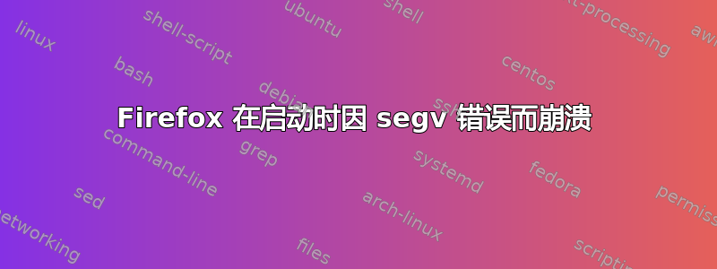 Firefox 在启动时因 segv 错误而崩溃