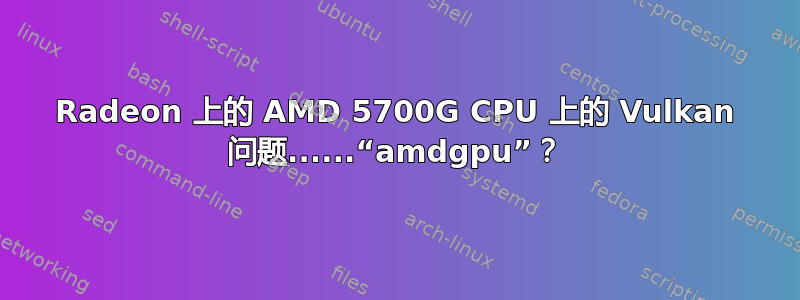 Radeon 上的 AMD 5700G CPU 上的 Vulkan 问题......“amdgpu”？