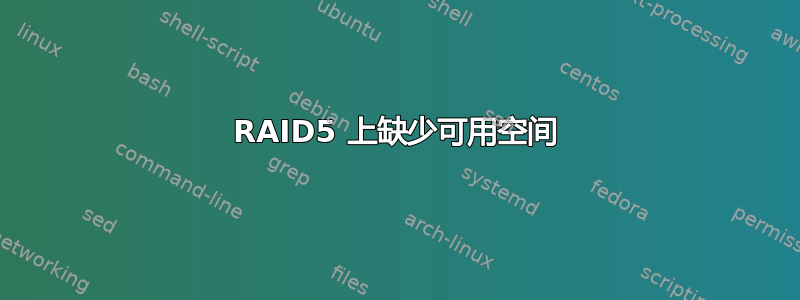 RAID5 上缺少可用空间