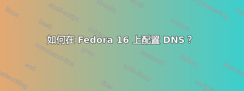 如何在 Fedora 16 上配置 DNS？