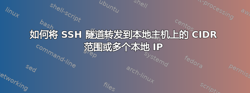 如何将 SSH 隧道转发到本地主机上的 CIDR 范围或多个本地 IP