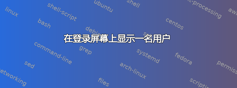 在登录屏幕上显示一名用户