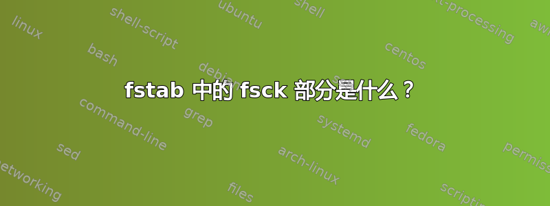 fstab 中的 fsck 部分是什么？