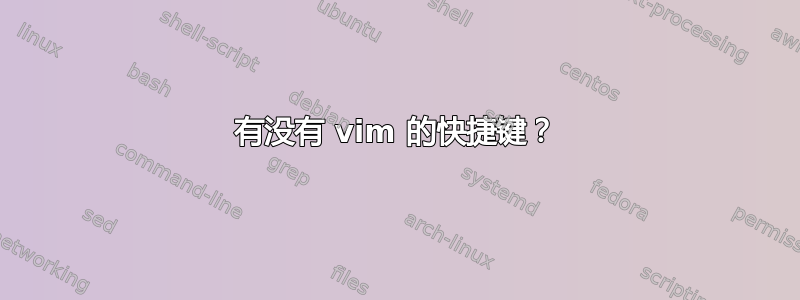 有没有 vim 的快捷键？