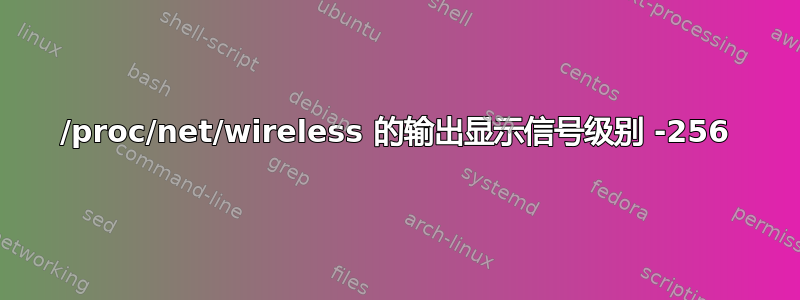 /proc/net/wireless 的输出显示信号级别 -256