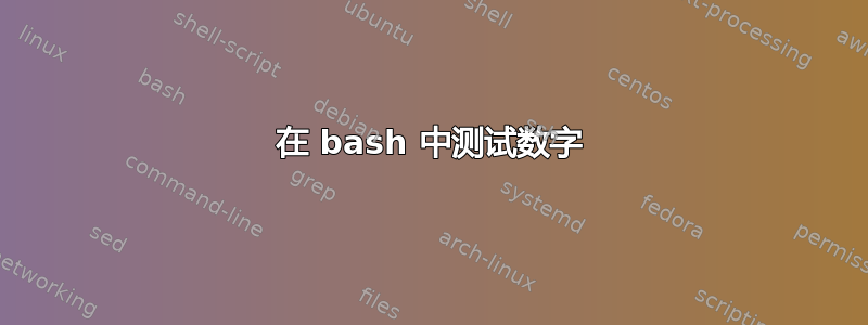 在 bash 中测试数字