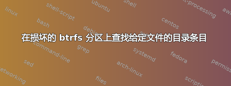 在损坏的 btrfs 分区上查找给定文件的目录条目