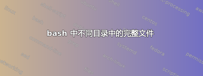 bash 中不同目录中的完整文件