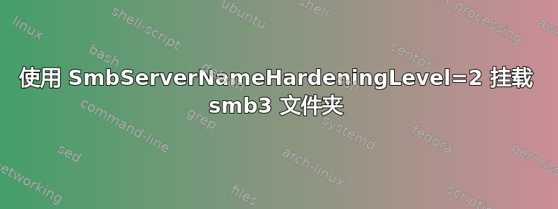 使用 SmbServerNameHardeningLevel=2 挂载 smb3 文件夹