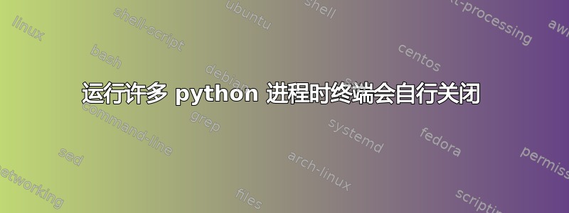 运行许多 python 进程时终端会自行关闭