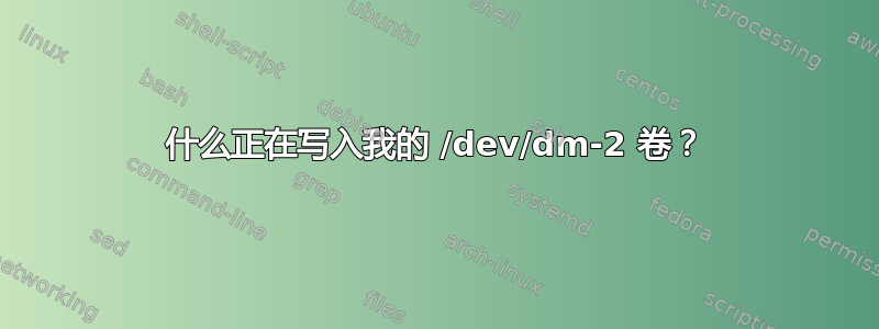 什么正在写入我的 /dev/dm-2 卷？