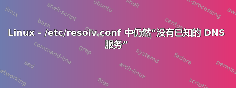 Linux - /etc/resolv.conf 中仍然“没有已知的 DNS 服务”