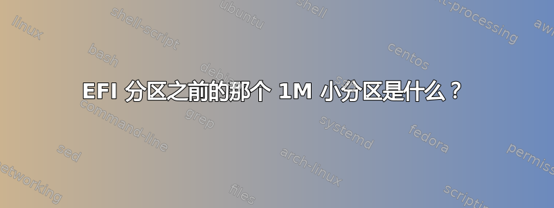 EFI 分区之前的那个 1M 小分区是什么？