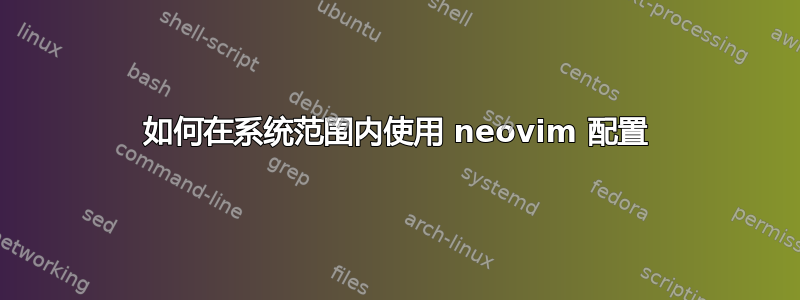 如何在系统范围内使用 neovim 配置