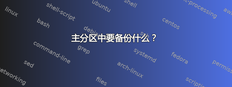 主分区中要备份什么？