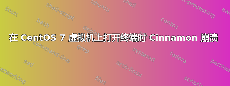 在 CentOS 7 虚拟机上打开终端时 Cinnamon 崩溃